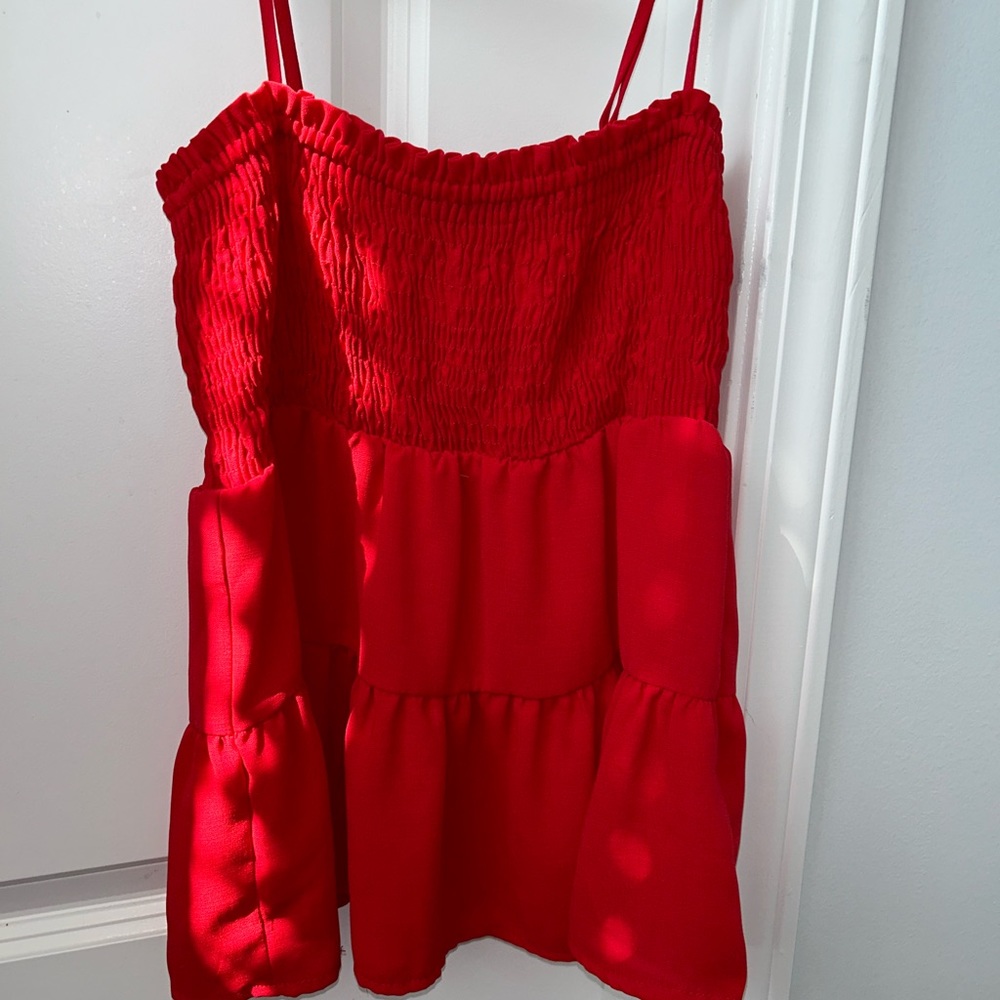 Red Flowy Tank Top